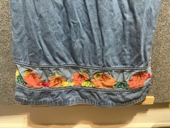 The Quacker Factory Embroidered Maxi Dress Sunflower Pumpkin Sz L Cottagecore