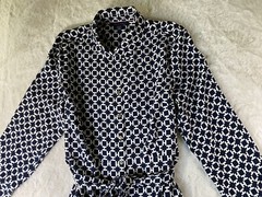 Tommy Hilfiger Shirt Dress Womens Large Geo Logo Print Button Front Belted