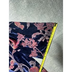California Moonrise Navy Blue Floral Velvet Bell Sleeve Mini Dress Womens Medium