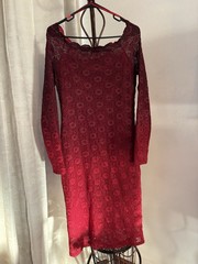 Women&rsquo;s Red Lace Long-Sleeve Dress size 12