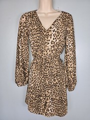 NWT! EXPRESS Size XXS (000-00) Women&rsquo;s Cheetah Leopard Print Dress Long Sleeve