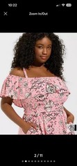 Torrid Pin Off Shoulder Short Sleeve A-Line Knee Dress Pockets Plus 1X