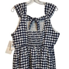 NWT Blueberi Boulevard Navy Gingham Smocked Cottagecore Women&rsquo;s Sun Dress XL
