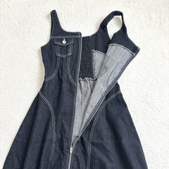 Ameri VINTAGE Japan BOLERO SET DENIM DRESS S Blue Denim Jacket Dress Set New