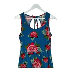 Matilda Jane Wmns Medium Floral Peony Tiered Sleeveless Maxi Dress Keyhole Back