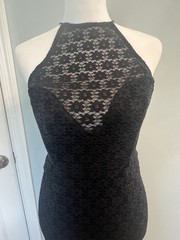 New Bardot Lace Open Back Halter Dress. Size Small