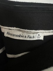 Abercrombie & Fitch Women’s Black White Striped Bodycon V-Neck Knit Midi XL