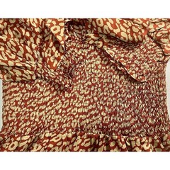 Strut & Bolt Berry Taupe Leopard Print Smocked Mini Dress Medium NWT Boho Party