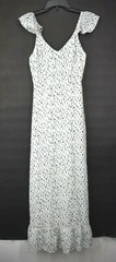 Womens White & Blue Leopard Printed Dress Sleeveless Lined Elasticized Top