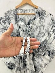 Vintage Indian Hand Block Print Cotton Kaftan Short Dress Caftan