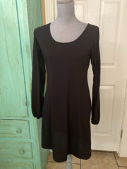 MISSLOOK, BLACK, STRETCHY, SLIT LONG SLEEVE, DRESS, MEDIUM