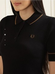 womens FRED PERRY RIBBED KNIT shirt Dress size uk 12 eur 40 us 8 RRP £160
