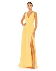 Ieena for Mac Duggal Womens Yellow Buttercup Chiffon Evening Dress Gown 2, 55793