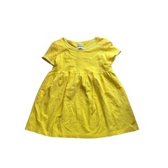 Vintage 1990s Maternite’ Yellow Maternity Mini Dress Daisy Embroidered Trim L
