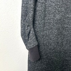 CAbi PJ Sweater Dress Size M Gray Long Ruched Sleeve Split Neck Stretch 3829