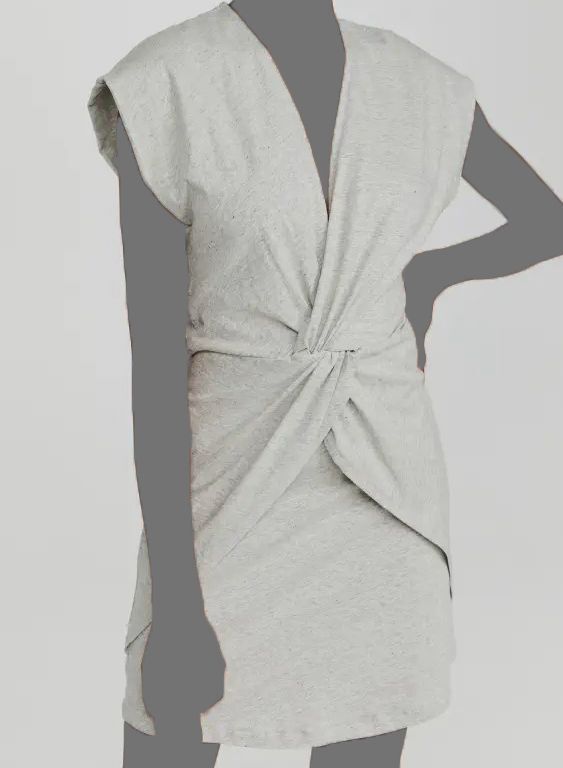 $200 Iro Women&rsquo;s Gray Solid Tizana Sleeveless V-Neck Mini Dress Size Small