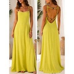 Indikah Showpo Maxi Dress Size Large Chartreuse Resort Vacation Stretch Knit