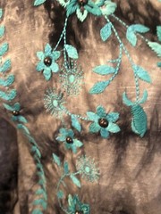 NWT Double D Ranch Gray Embroidered Studded Drop Waist Dress Size- Medium