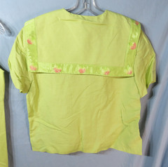 VTG POSITIVE ATTITUDE Green Dress/Jacket Set LARGE COLLAR OVERLAY Linen Blend 8