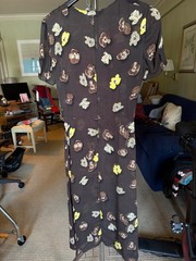 Prada Archival Fall/Winter 2000 Ready-to-Wear Silk Georgette Pansy Print Dress