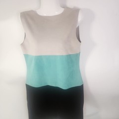 Color Block Suede Sleeveless Mini Dress By Nana Baila Of Paris