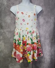 Mister Zimi Sophie Floral Print Mini Summer Dress White Meadow Size 8 Easter