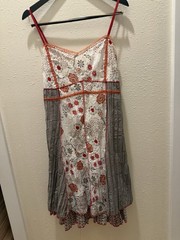Women’s M Regular Midi Sundress Floral V-Neck Strappy Adjustable Lace Hem