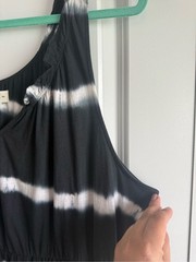 LUCKY BRAND Black & White Tie-Dye Sleeveless Gathered Waist Dress, 2X/XXL, NWT!