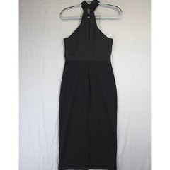 Express Black Halter Maxi Dress Women S Stretch Classic Elegant Evening Gown