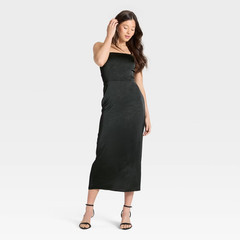 Women&rsquo;s Column Slip Maxi Dress – M, A New Day, Black Print