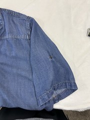 Philosophy Denim Shift Dress Womens XL Blue Tencel Lace Up Pockets Boho Coast