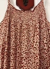 Wallflower Womens XL Red Floral Sleeveless Long Ruffle Pull-On Maxi Dress! A5166