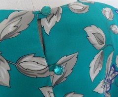 Vintage BENTLEY 1980&rsquo;s-1990&rsquo;s Blue Teal Floral Secretary S/S Pleated Dress Sz M