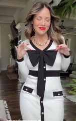 Taylor white and black preppy dress Size XL Women Summer Work