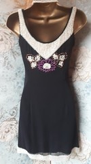 monsoon deco 20s gatsby black white beaded embellished Occasion evening dress 6