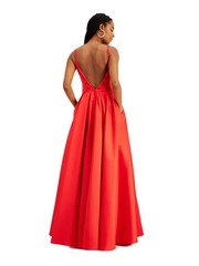 B DARLIN Womens Fit + Flare Dress Red Spaghetti Strap Juniors 12