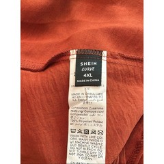 LSHEIN Curve Rust Button-Front Ruffle Midi Dress (Size 4XL) NWOT