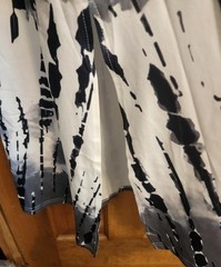 Womens 1X Short Sleeve V-neck Black, White & Gray Maxi DRESS with Side Slit