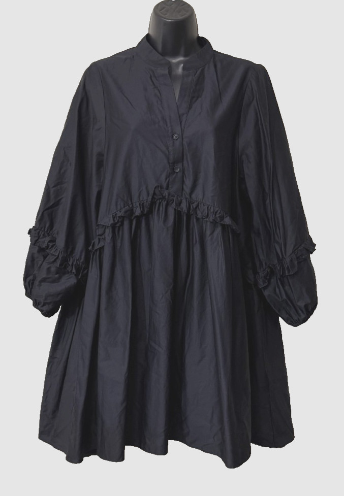 Devotion Twins Anthropologie Mini Ruffle Dress Black Medium Worn Once