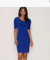 NWT Lauren Ralph Lauren Essential Elbow Sleeve Jersey Dress SZ~16 In Royal Plum