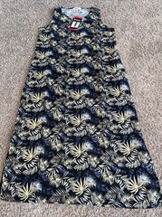 NWT Women&rsquo;s Briggs Linen Blend Dress Black Floral Sizes M, L, XL, XXL
