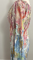 Boston Proper Rainbow Paisley Split Tie Neck Bell Sleeve Dress 10