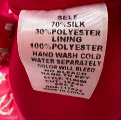 Silk Blend Sz Small-1 Shoulder – Fuschia With Anchors Flowy Chiffon -Pants Store