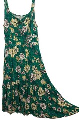 Torrid Dress 2 Super Soft Knits Green Floral Tiered Boho Pockets Midi Sundress