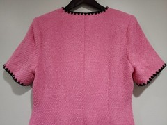 Alexia Admor Jaiya V Neck Scuba Crepe Button Down Dress Womens 8 Pink Stretch