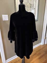 Muche Et Muchette 3/4 Sleeve bell cuff Dress Black Size S/M pockets tunic
