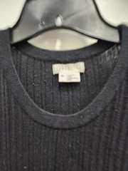 Cooperative Sweater Dress Womens Medium Black Short Sleeve Pleated Coquette Mini