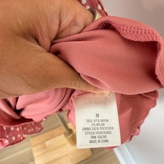 Blue Rain Pink Polka Dot Mini Dress Medium