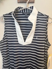 NWT Nautica Womens Size Small Blue White Stripe Sleeveless Knit Dress Nautical
