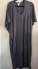 Barefoot Dreams One Size Caftan Milk Jersey Gray Maxi Dress